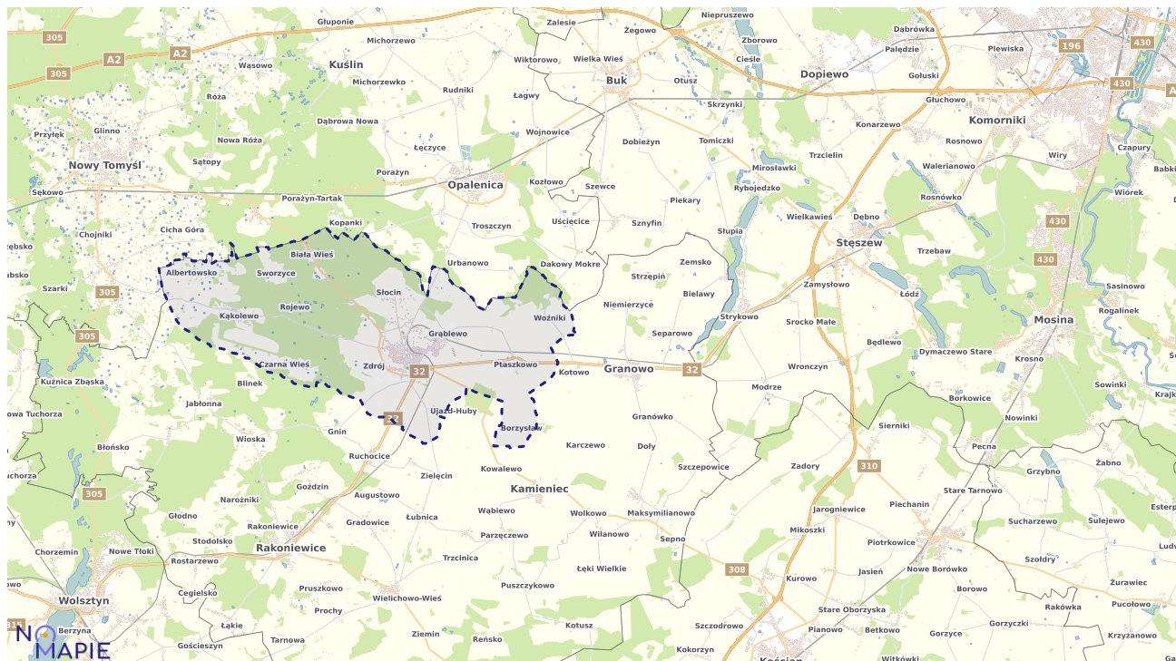 Mapa obszarów ochrony przyrody Grodziska Wielkopolskiego